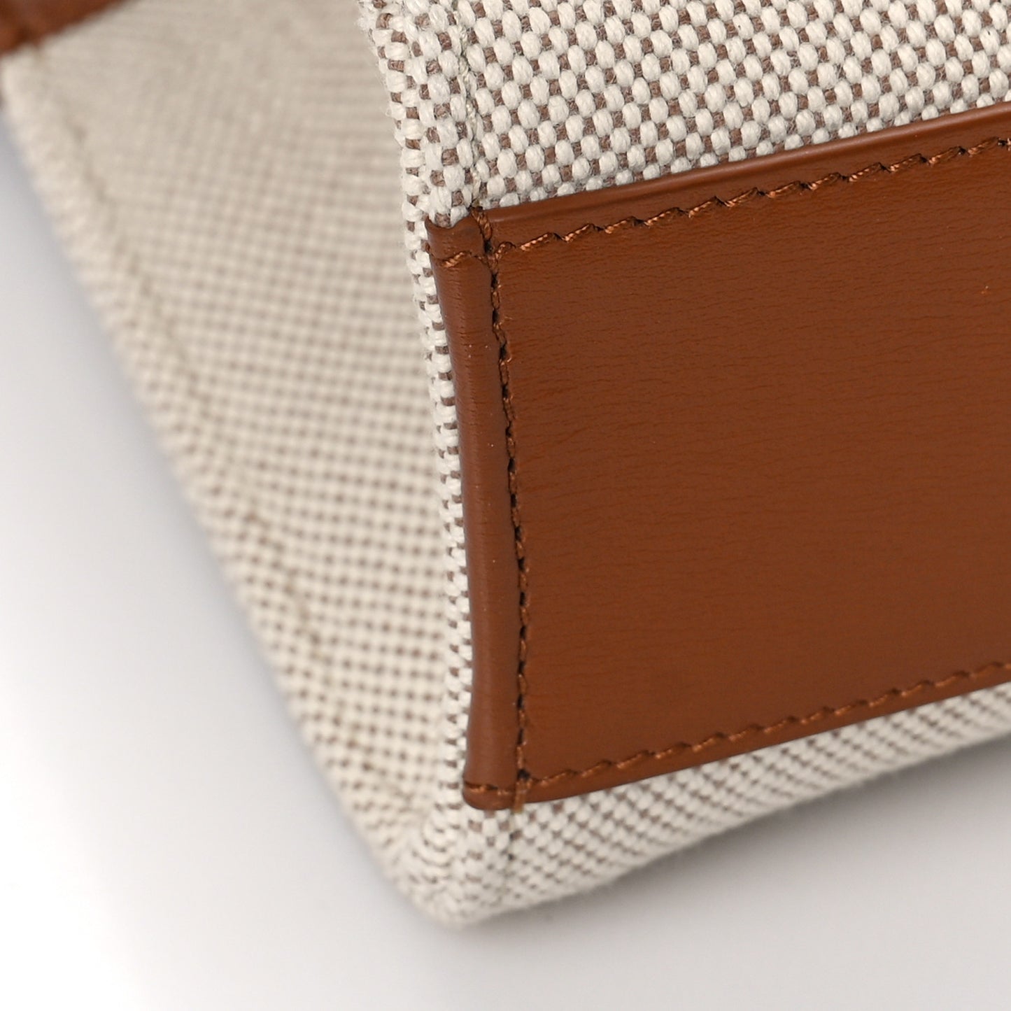 Canvas Calfskin Manhattan Shoulder Bag Natural Beige Brick