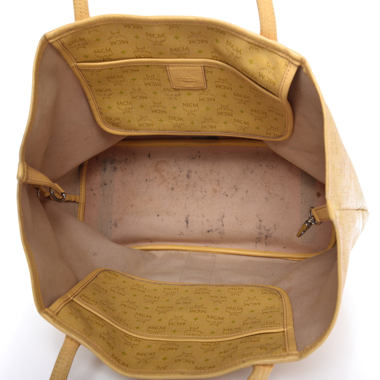 MCM Coated Canvas Shopper Tote Yellow 5 of 9