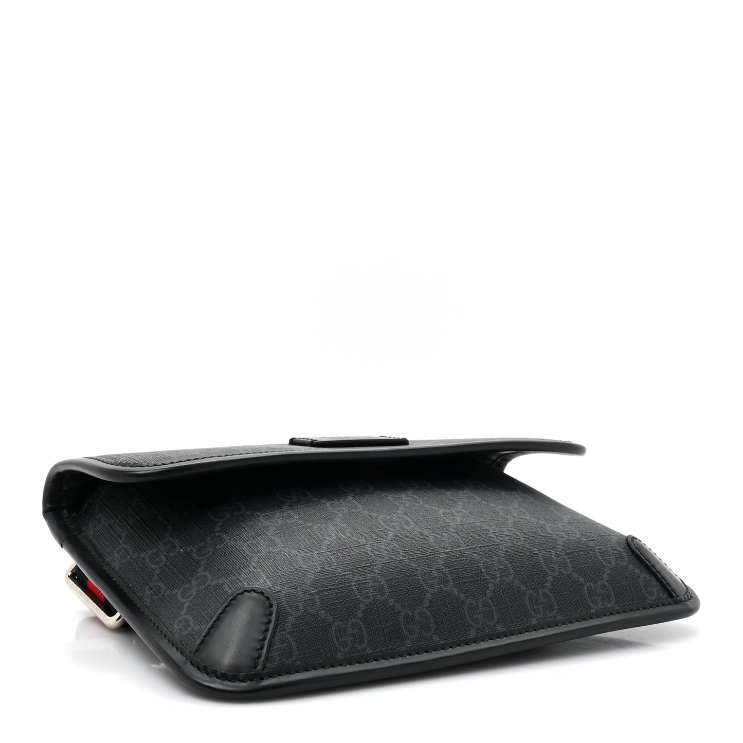 GG Supreme Monogram Web Slim Belt Bag Black Grey