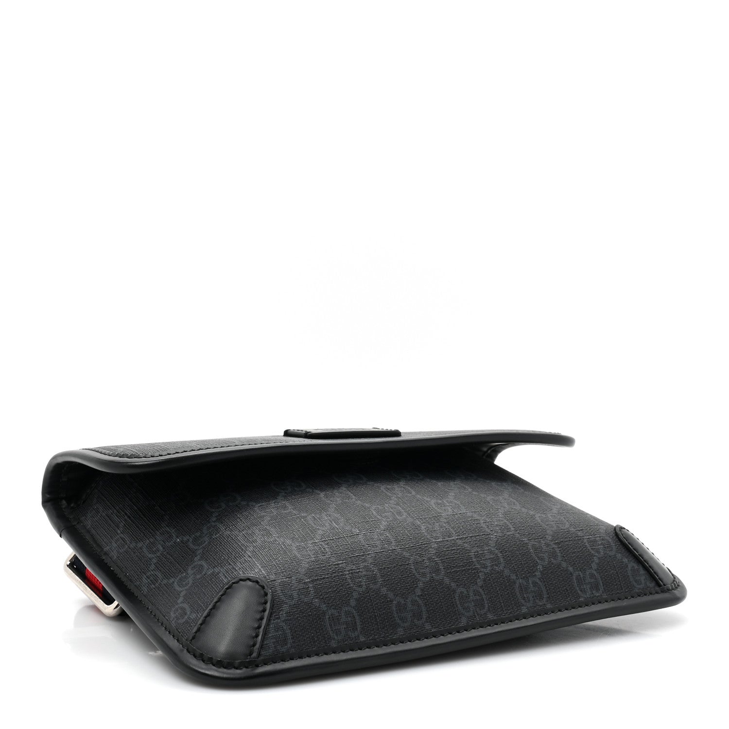 Gucci GG Supreme Monogram Web Slim Belt Bag Black Grey 4 of 13