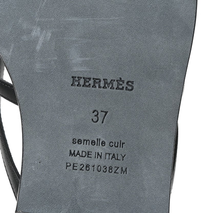 Hermes Calfskin Miss Sandals 37 Black 14 of 17