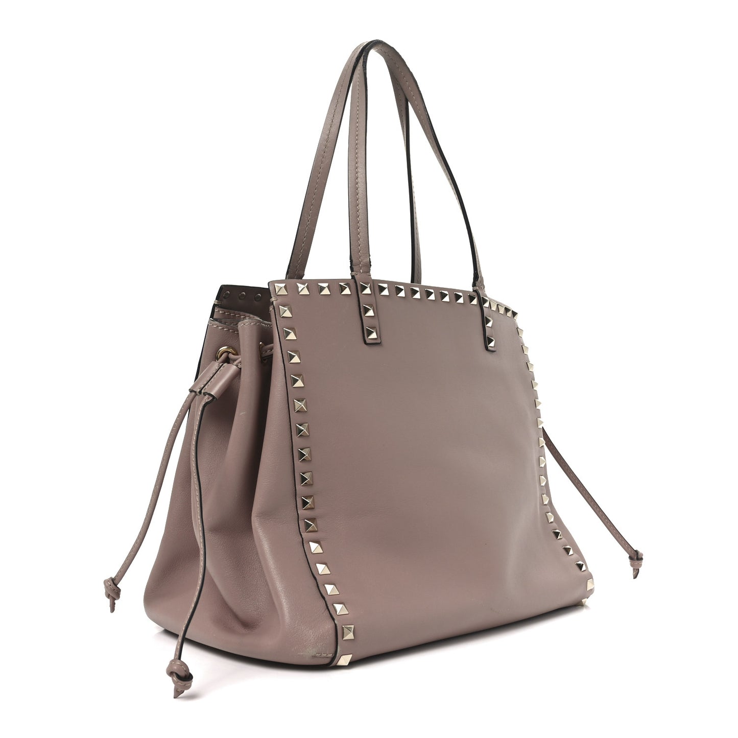 Nappa Rockstud Double Handle Cinch Tote Poudre