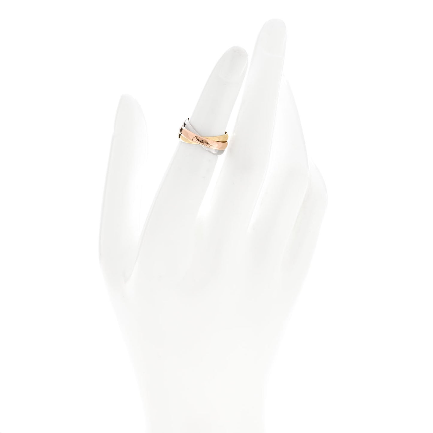 18K Pink Yellow White Gold Classic Trinity Ring 48 4.5
