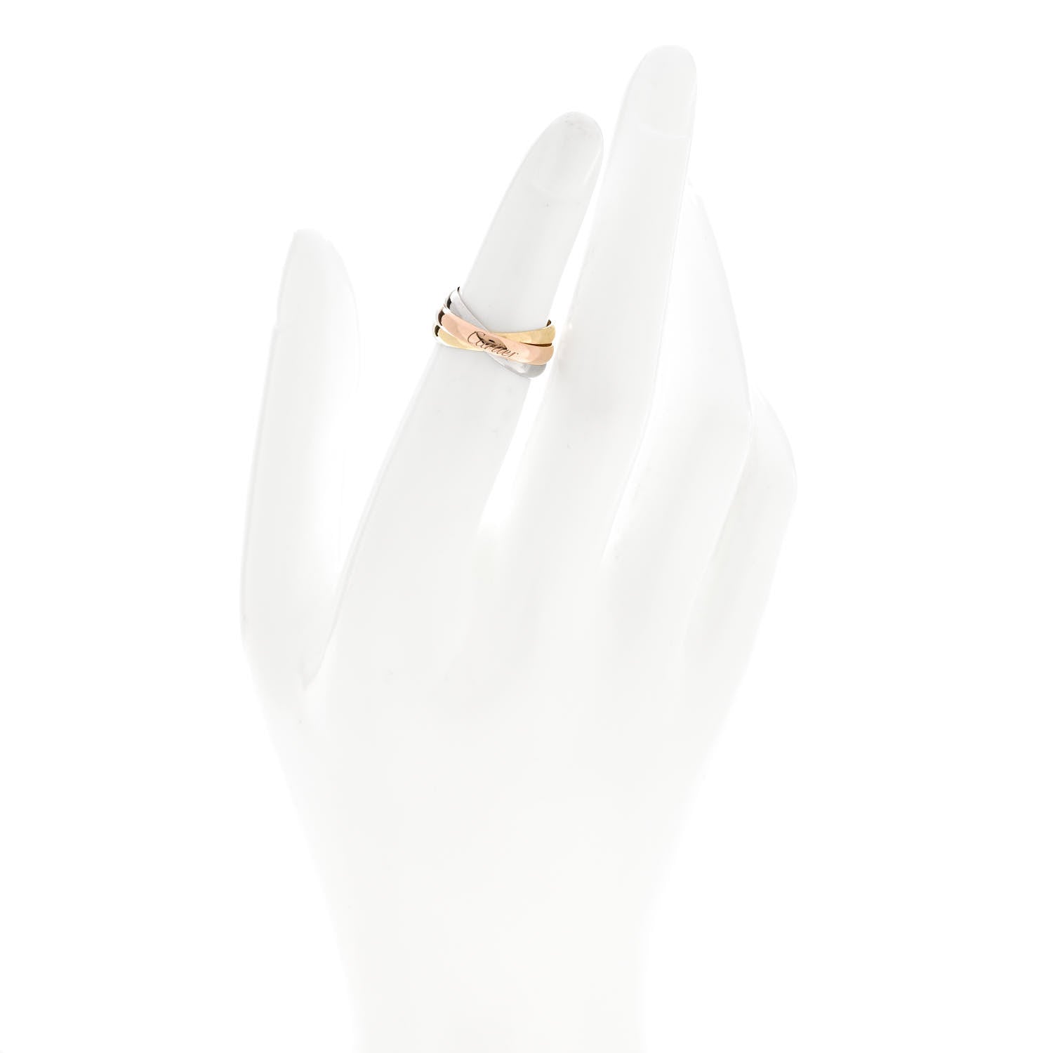 Cartier 18K Pink Yellow White Gold Classic Trinity Ring 48 4.5 2 of 4
