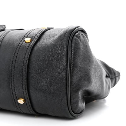 Valentino Garavani Grained Calfskin Catch Satchel Black 10 of 13