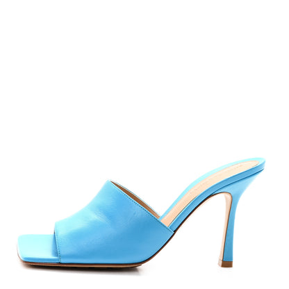 Bottega Veneta Lambskin Stretch Mule Sandals 38 Sky Blue 1 of 9