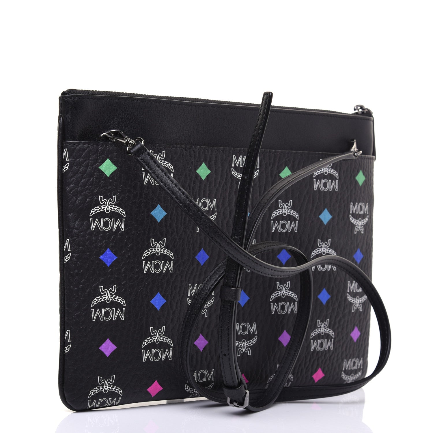 MCM Skyoptic Visetos Crossbody Pouch Spectrum Diamond Black 2 of 14