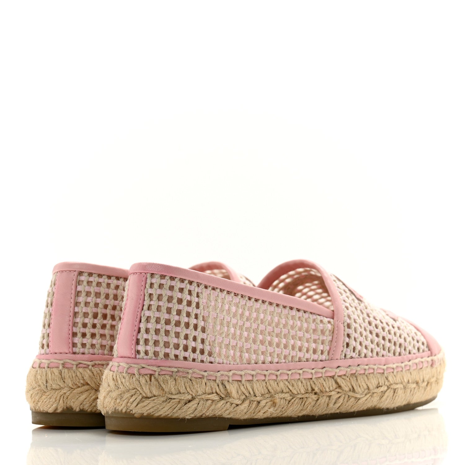Chanel Mesh Lambskin CC Espadrilles 36 Light Pink Beige 4 of 9