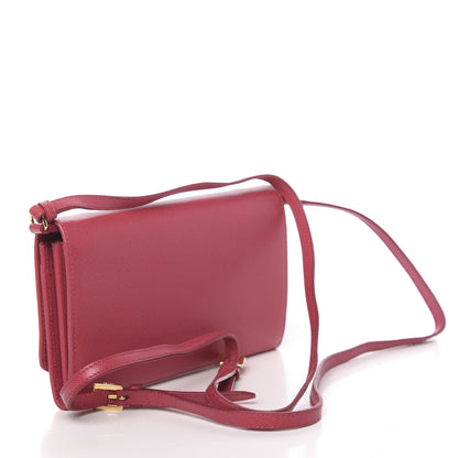 Prada Saffiano Metal Flap Wallet with Strap Peonia 3 of 9