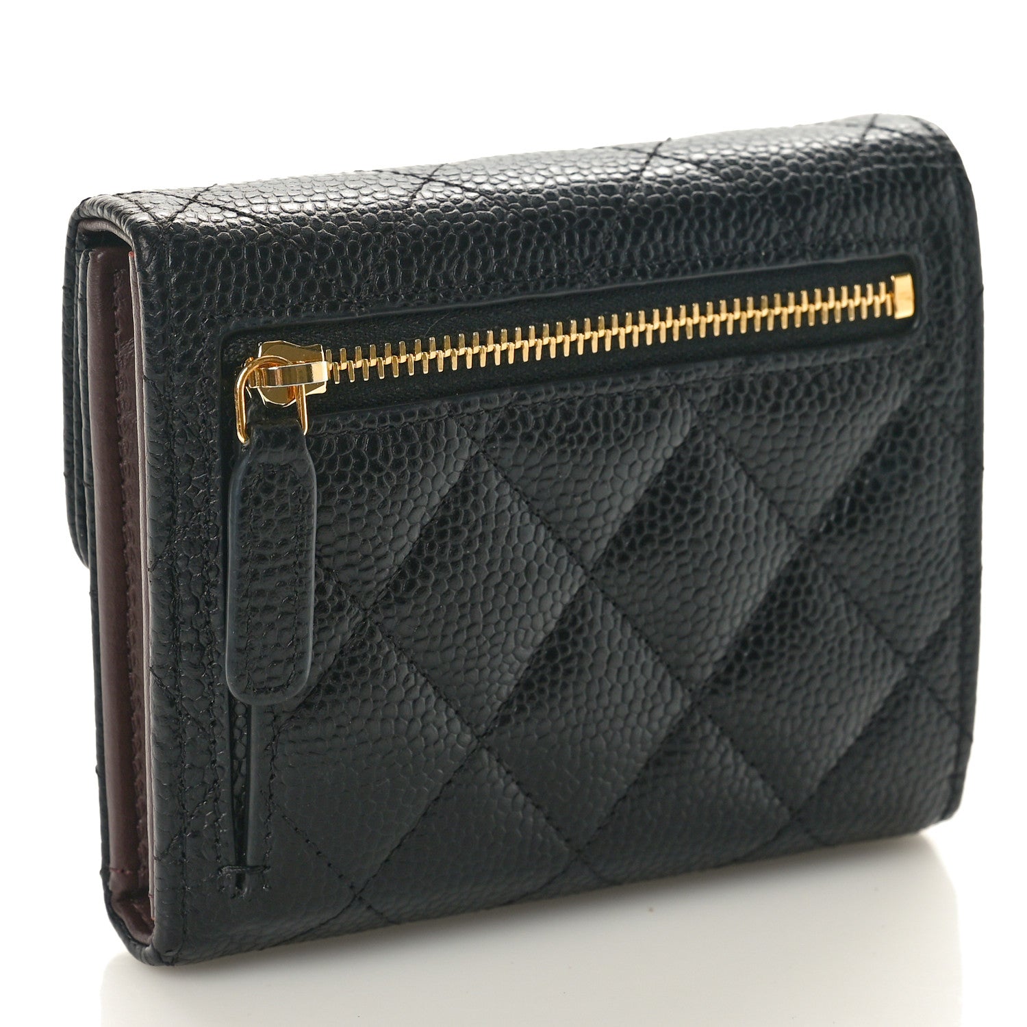Chanel Caviar Quilted Compact Flap Wallet Black 3 of 9