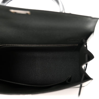 Hermes Epsom Tri-Color Kelly Sellier 25 Vert Mangrove Vert Amande Black 5 of 11