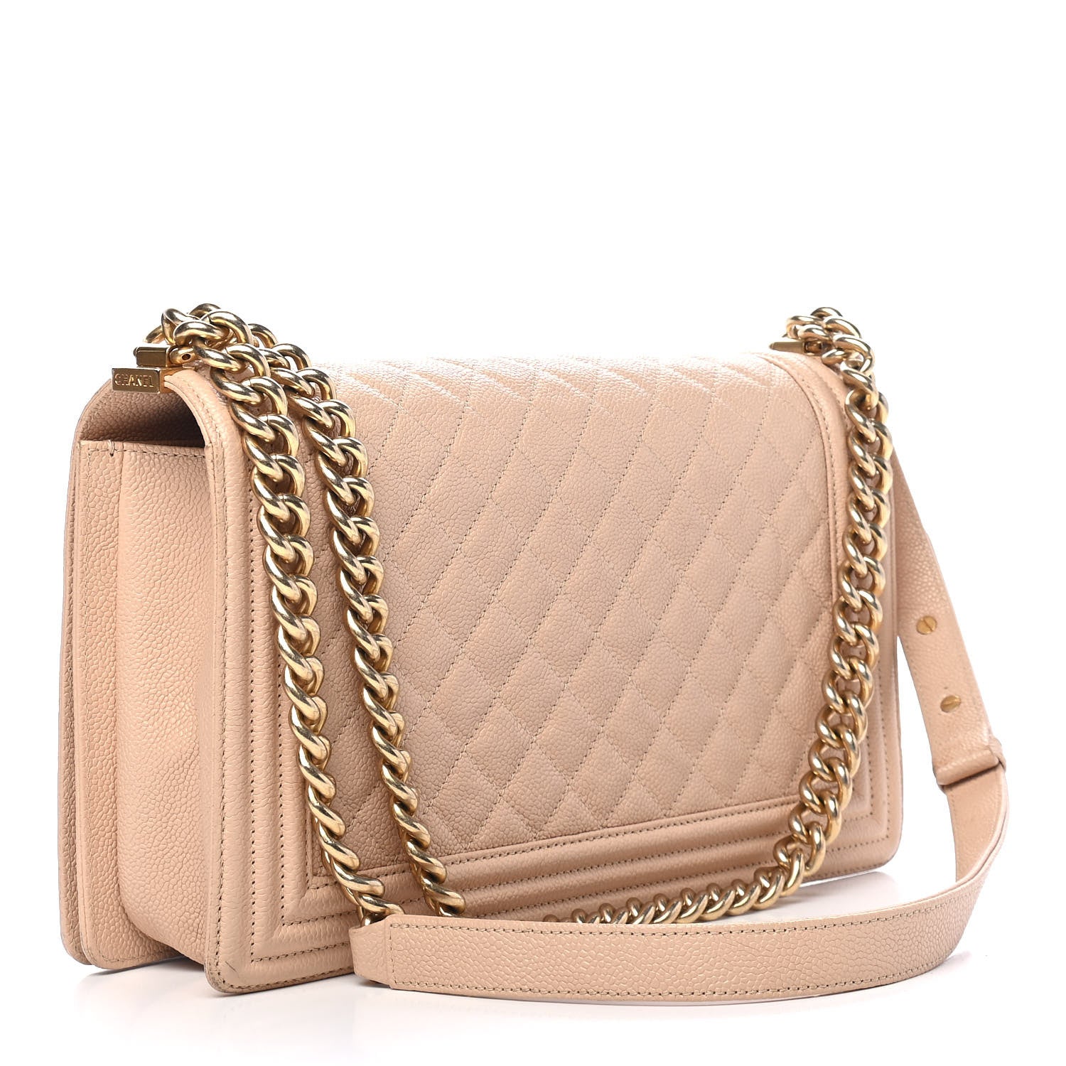 Chanel Caviar Quilted New Medium Boy Flap Beige 2 of 10