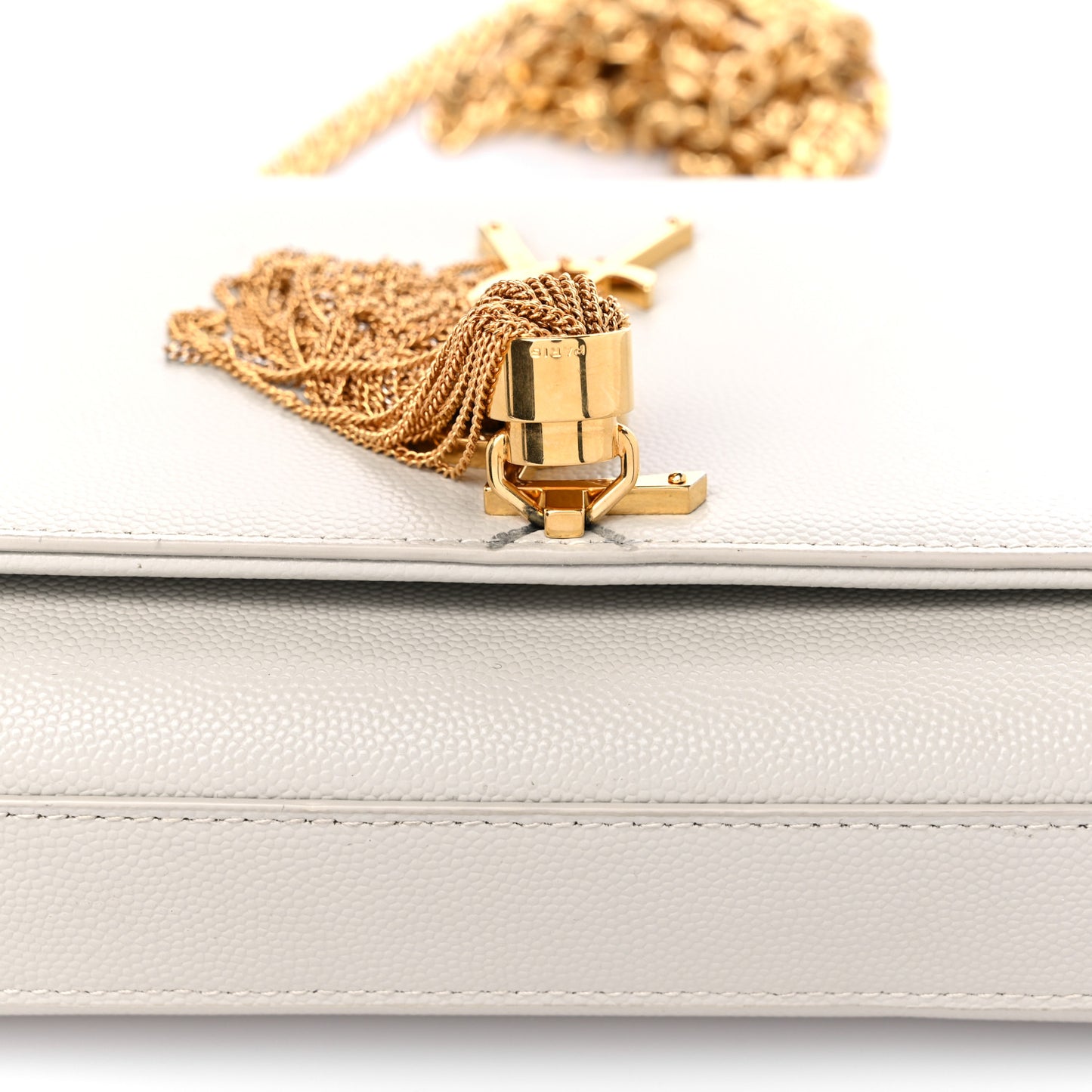 Grain De Poudre Small Classic Monogram Kate Tassel Satchel Crema Soft