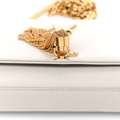 Saint Laurent Grain De Poudre Small Classic Monogram Kate Tassel Satchel Crema Soft 12 of 12