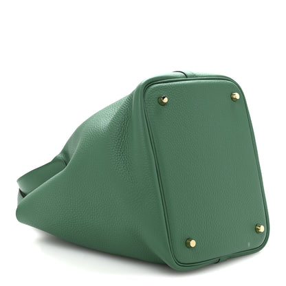 Hermes Taurillon Clemence Picotin Lock 22 MM Vert Vertigo 4 of 11