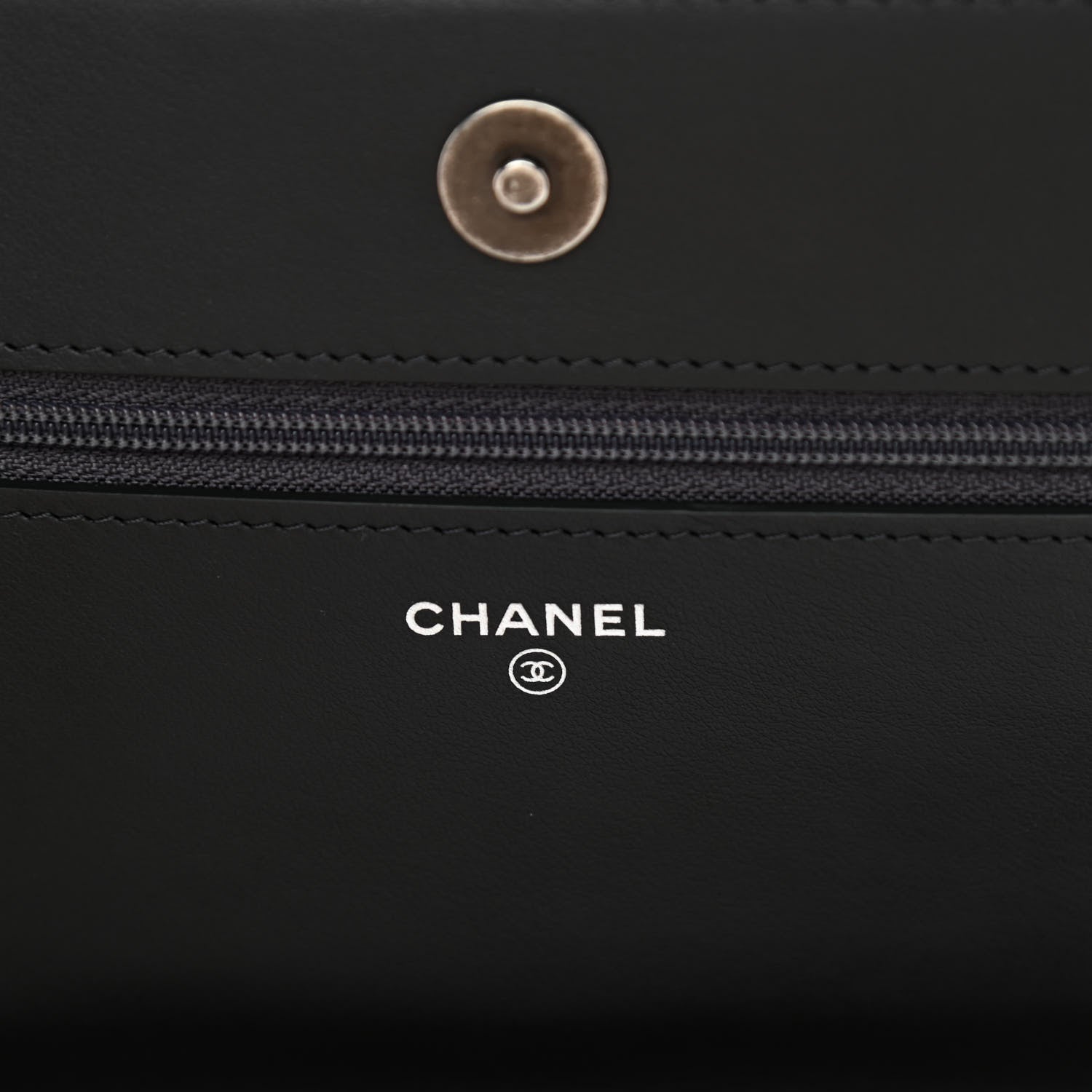 Chanel Caviar Quilted Boy Wallet On Chain WOC Charcoal 5 of 10