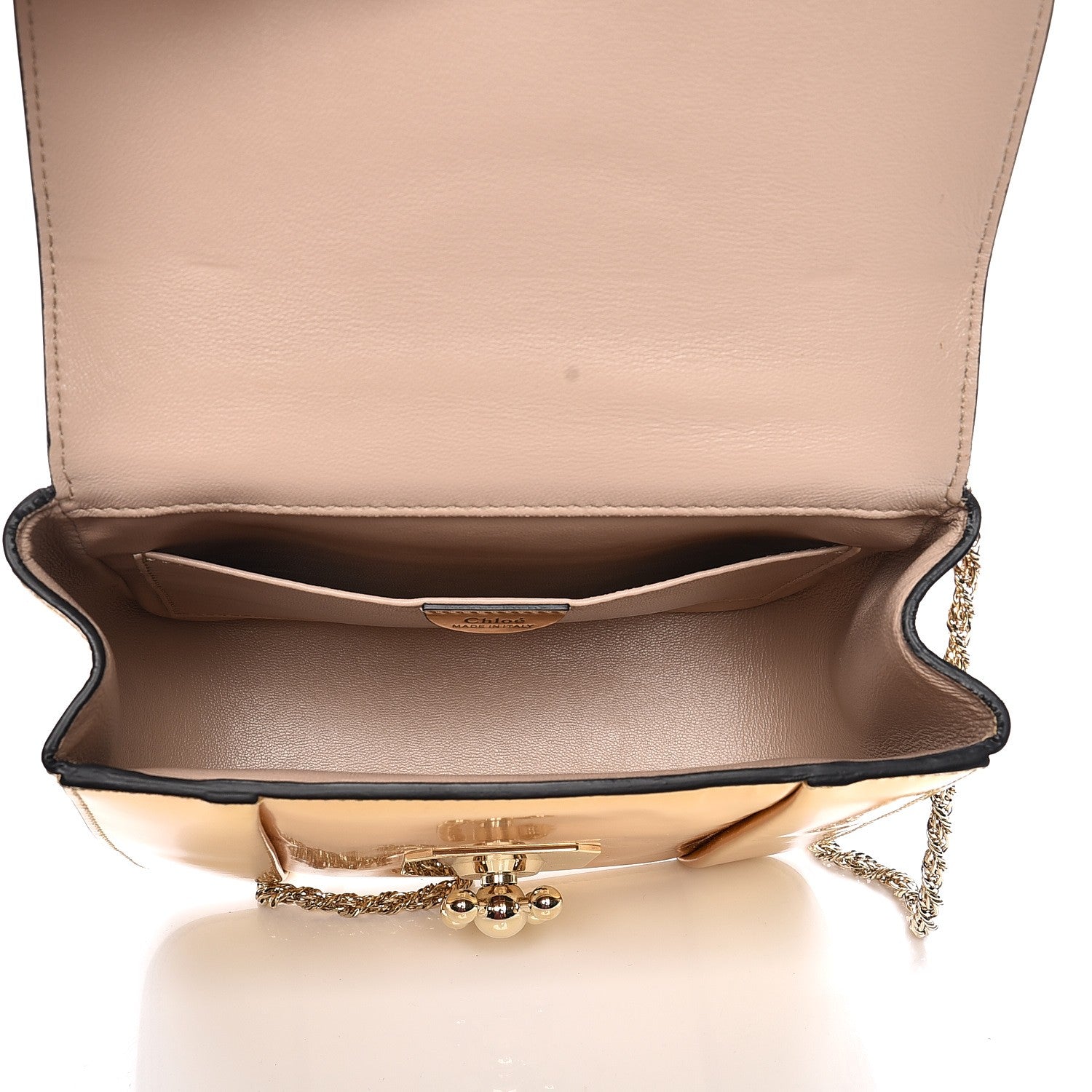 Chloe Metallic Calfskin Small Elsie Shoulder Bag Gold 5 of 8