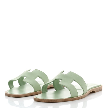 Hermes Epsom Oran Sandals 38 Vert Jade 3 of 8
