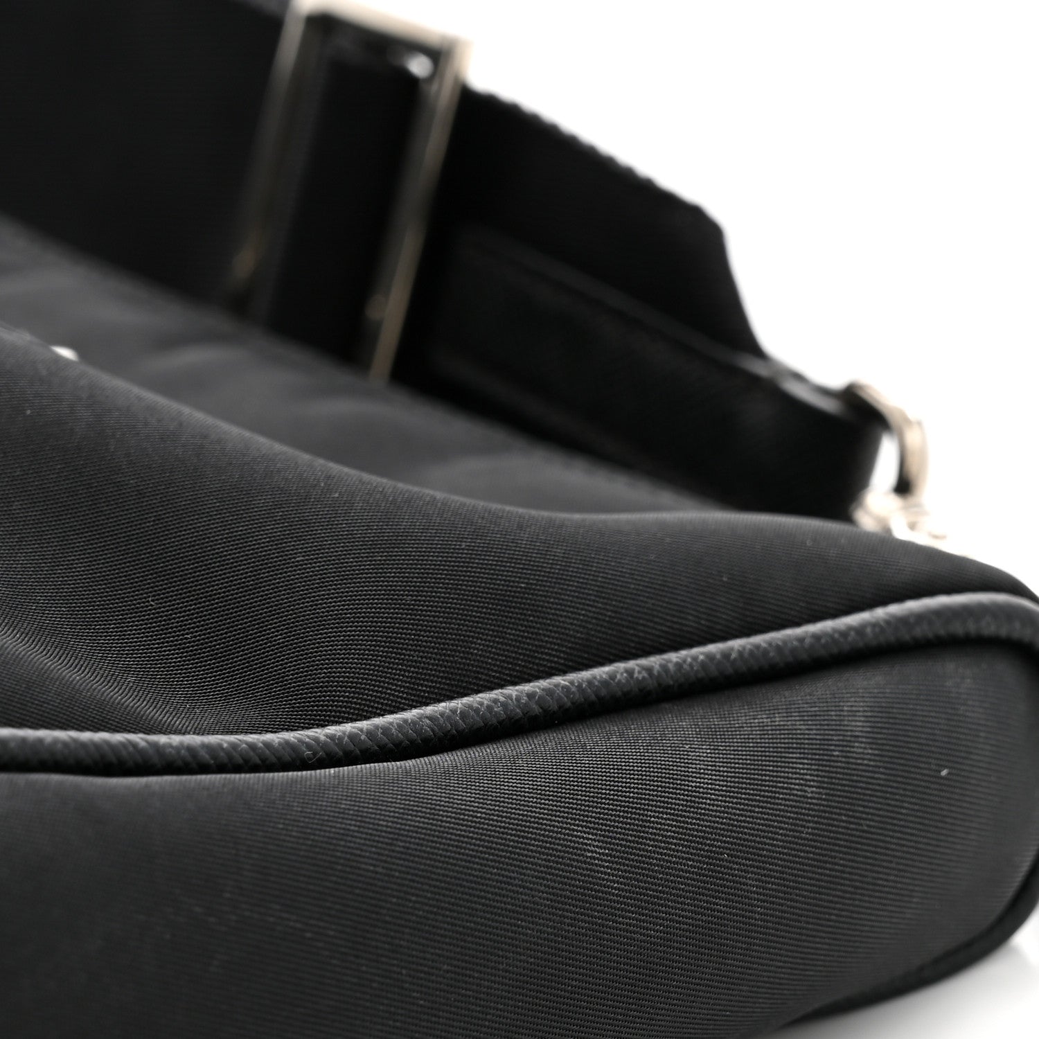Prada Re-Nylon Saffiano Pocket Zippered Shoulder Bag Black 12 of 13