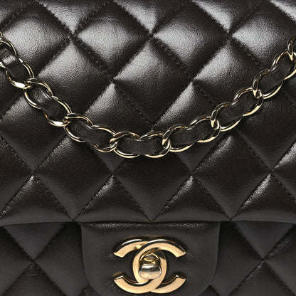 Chanel Lambskin Quilted Medium Double Flap Dark Brown 8 of 13