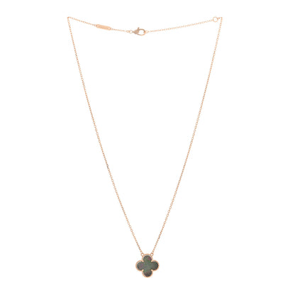 Van Cleef & Arpels 18K Rose Gold Gray Mother of Pearl Vintage Alhambra Pendant Necklace 2 of 4