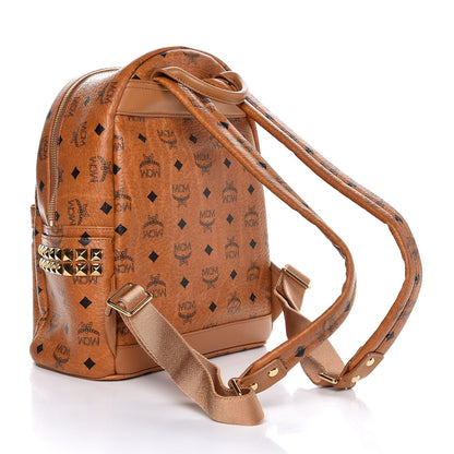 MCM Visetos Small Side Stud Stark Backpack Cognac 3 of 9