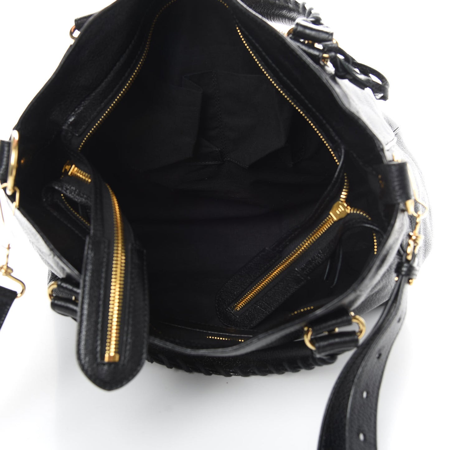 Chevre Gold Metallic Edge Hardware Velo Black