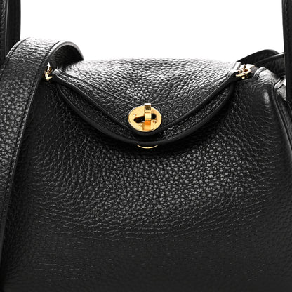 Hermes Taurillon Clemence Mini Lindy 20 Black 8 of 11