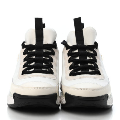 Chanel Calfskin Suede CC Sneakers 36.5 White Black 2 of 4