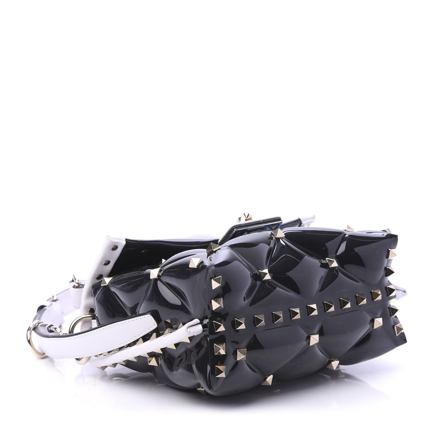 Valentino Garavani PVC Candystud Top Handle Bag Black White 5 of 10