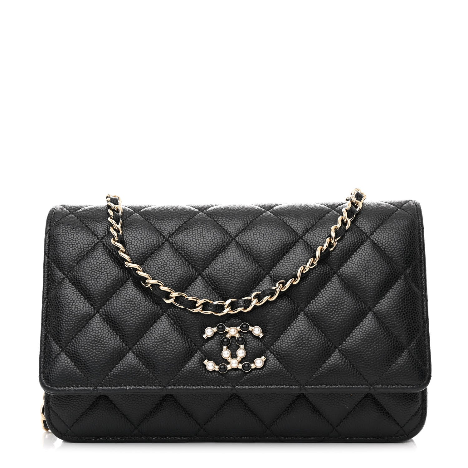 Chanel Caviar Quilted Coco Candy Wallet On Chain WOC Black 1 of 12