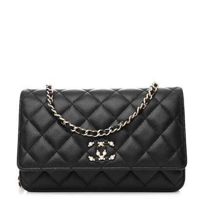Chanel Caviar Quilted Coco Candy Wallet On Chain WOC Black 1 of 12