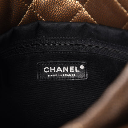 Chanel Metallic Caviar Quilted Large Timeless CC Soft Tote Bronze 6 of 8
