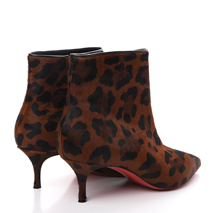 Christian Louboutin Pony Hair Leopard Print So Kate Booty 55 Ankle Boots 36.5 Black 4 of 7