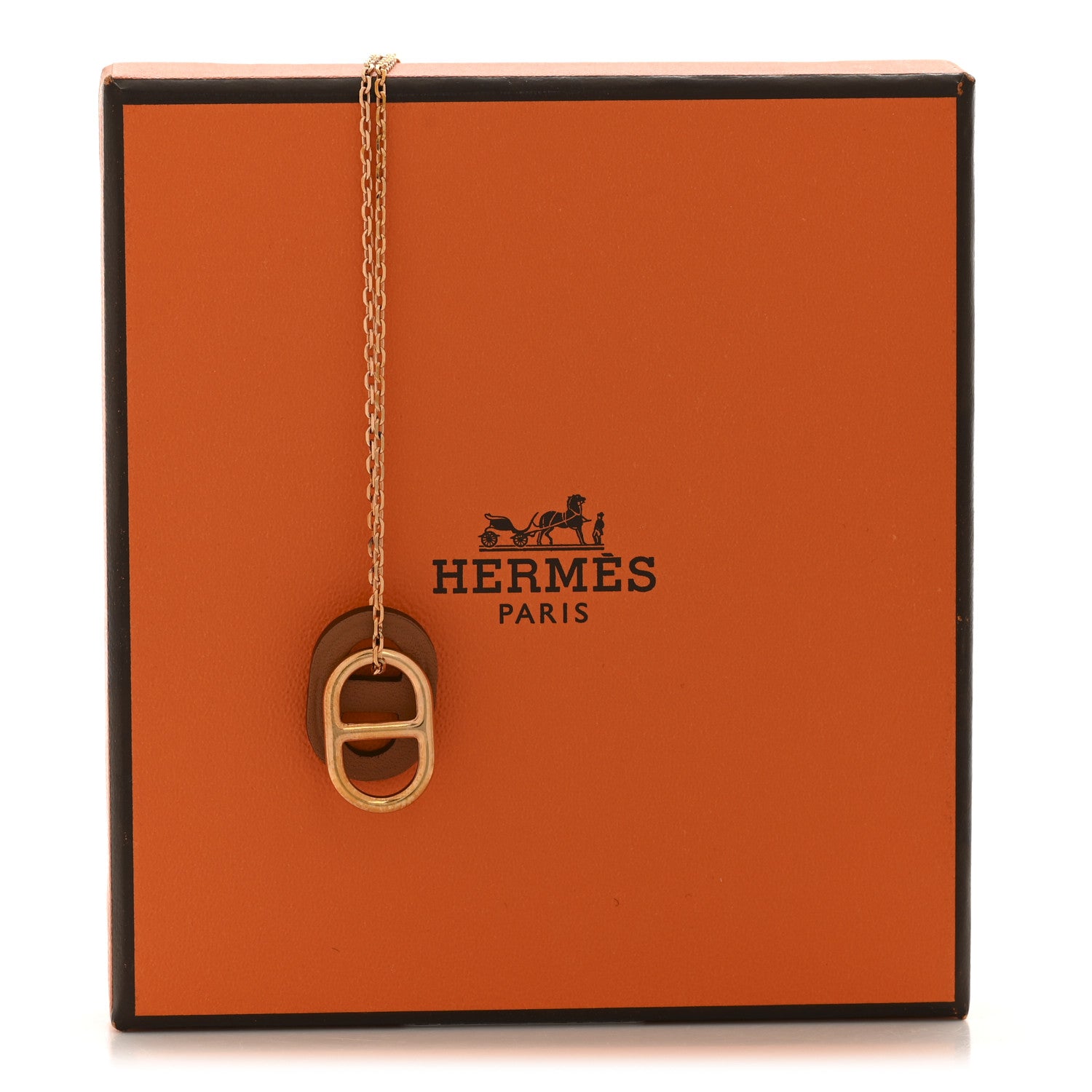 Hermes Swift O'Maillon Pendant Necklace Gold 8 of 8