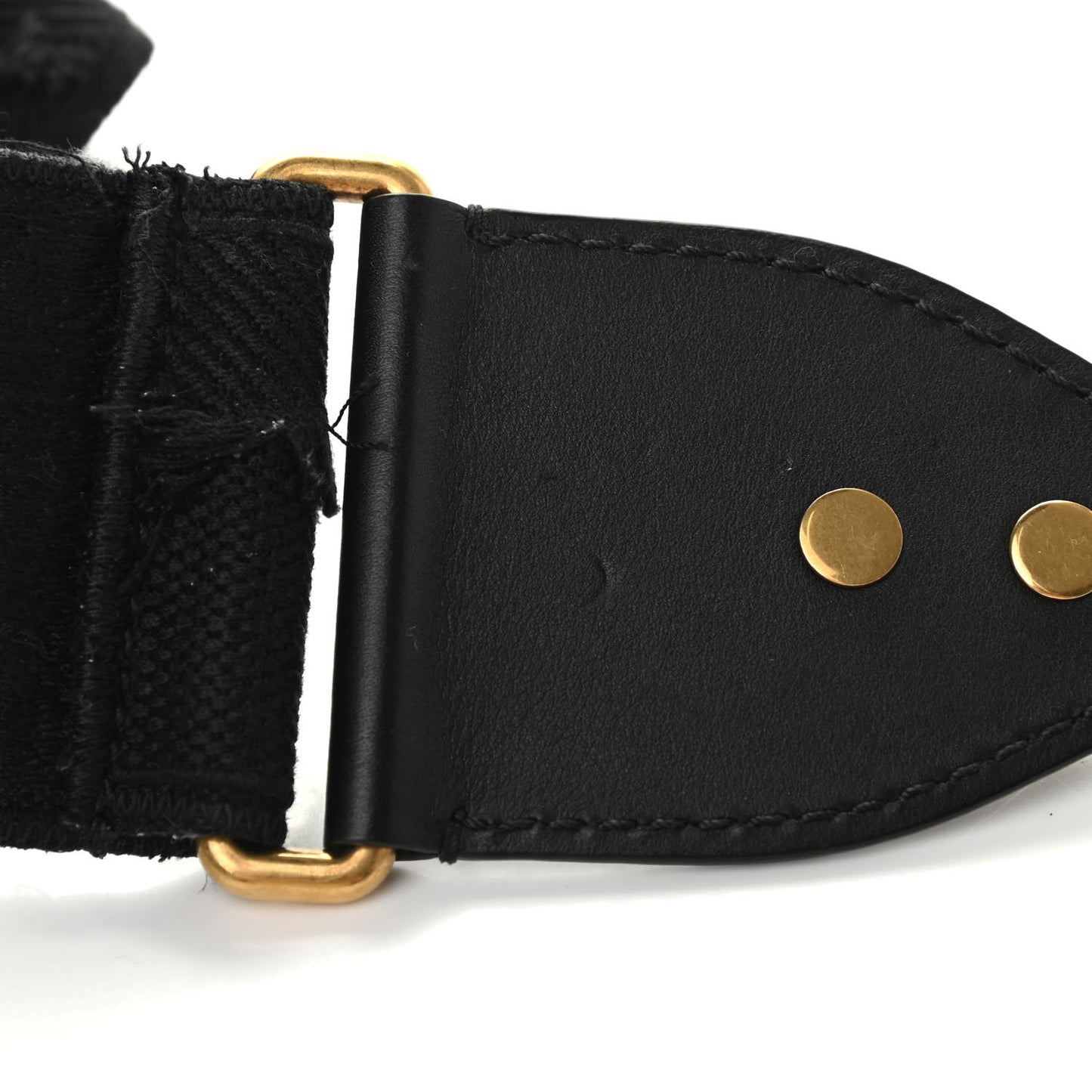 Canvas Embroidered Studded Camouflage Shoulder Strap Black
