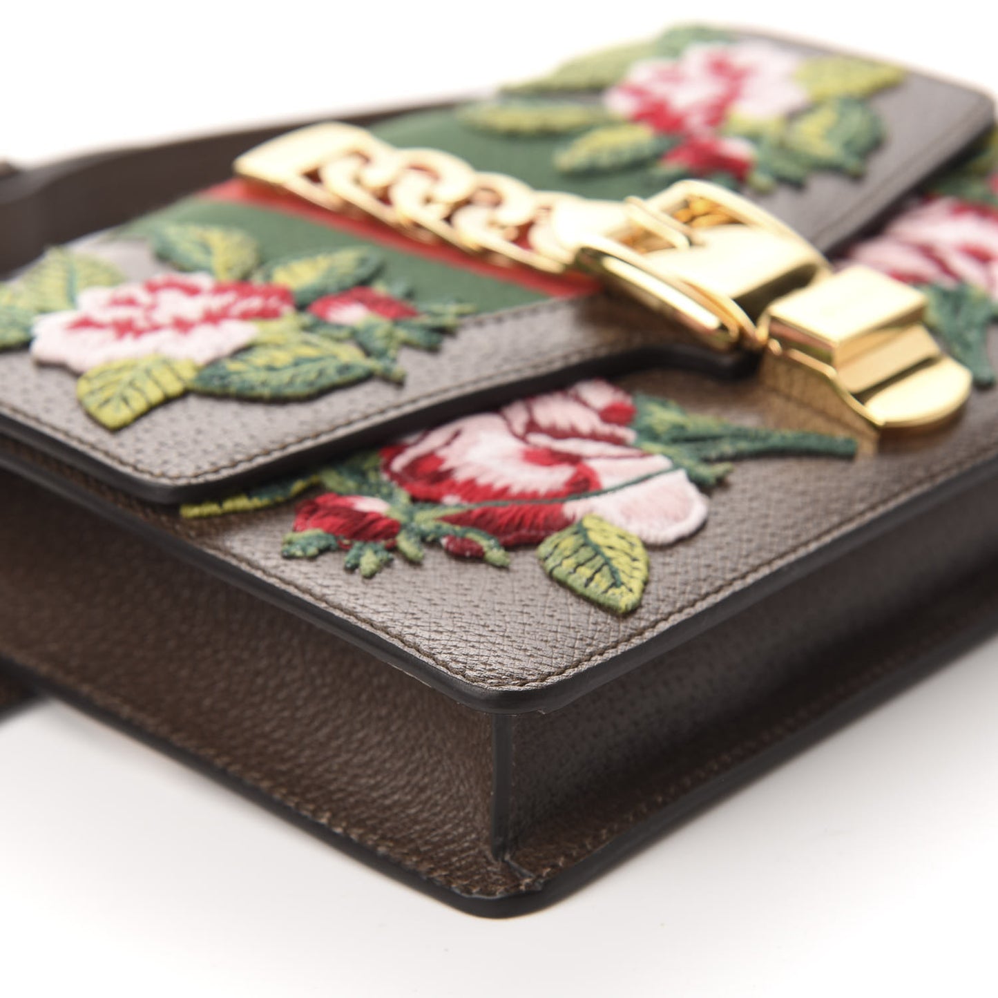 Calfskin Embroidered Sylvie Belt Bag 85 34 Brown