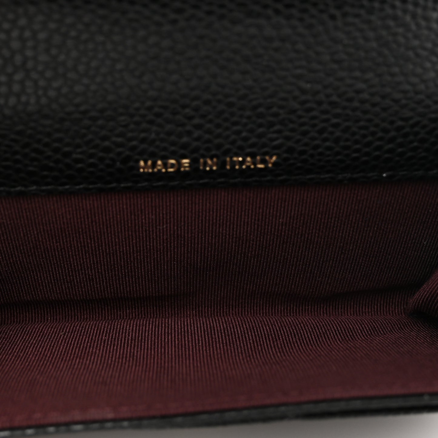 Caviar Quilted Flap Card Holder Wallet Black
