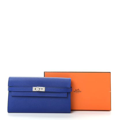 Hermes Epsom Kelly Longue Wallet Bleu Electrique 7 of 7