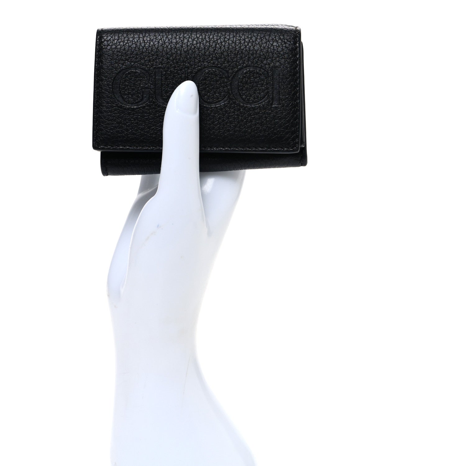 Gucci Calfskin Embossed Mini Wallet Black Blue 2 of 7