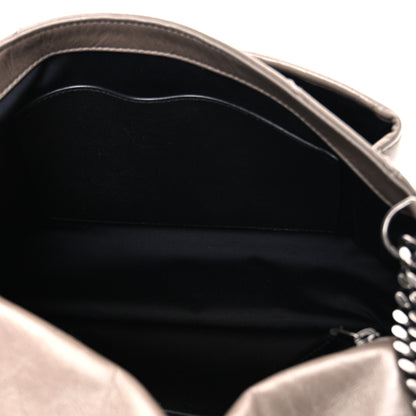 Saint Laurent Crinkled Calfskin Matelasse Monogram Medium Niki Chain Satchel Greyish Brown 4 of 10