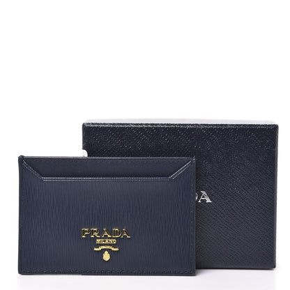 Prada Vitello Move Metal Card Case Baltico 6 of 6