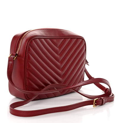Saint Laurent Calfskin Matelasse Monogram Lou Camera Bag Red 3 of 10