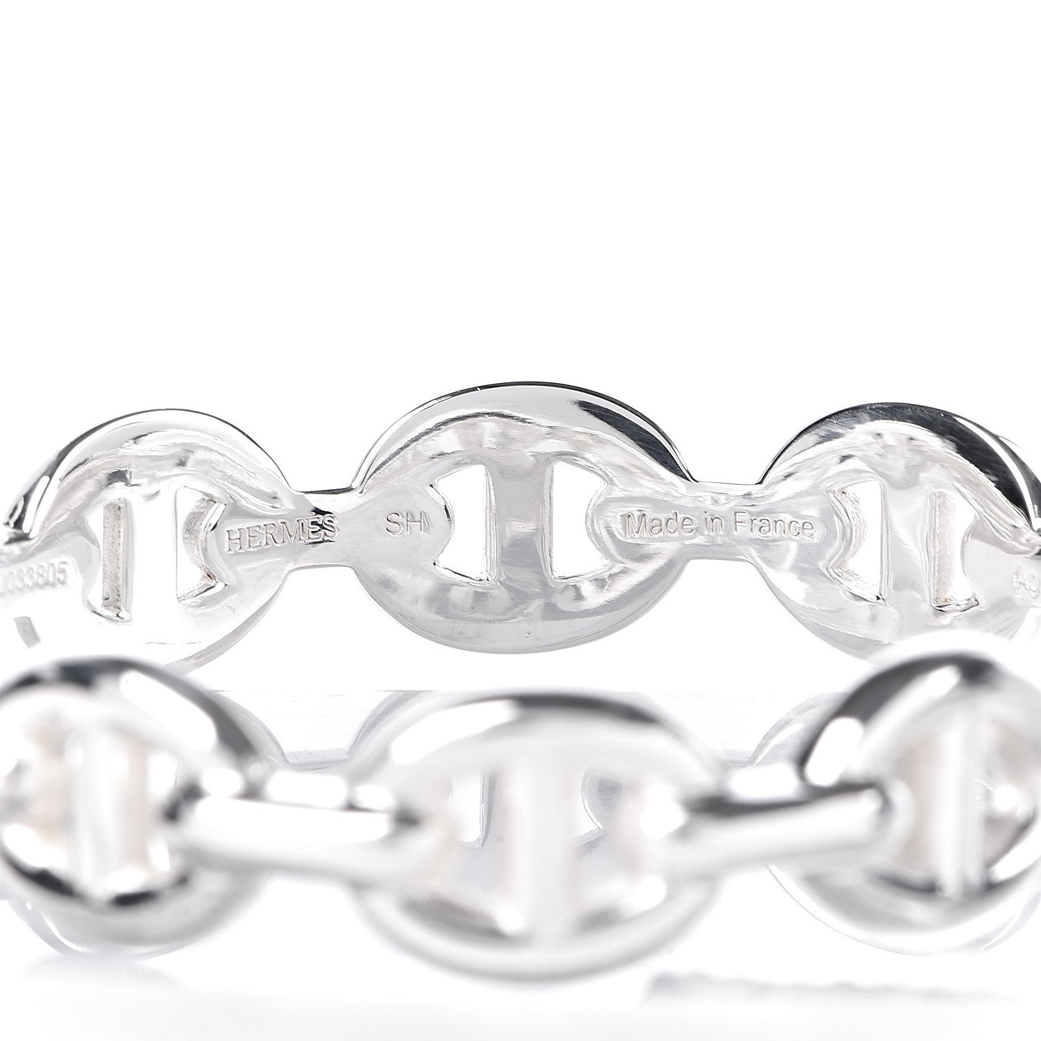 Hermes Sterling Silver MM Chaine d'Ancre Enchainee Cuff Bracelet SH 4 of 5