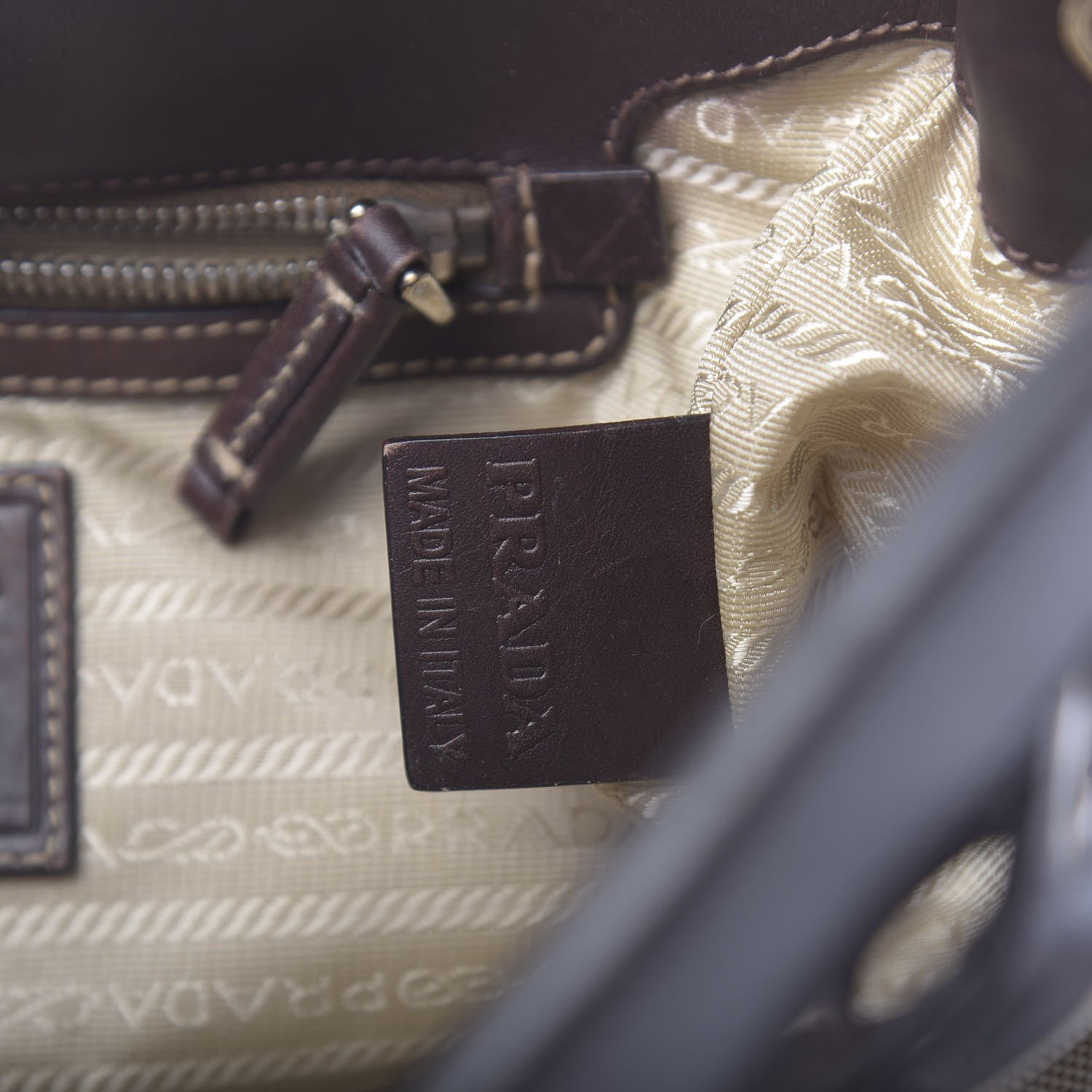 Prada Jacquard Logo Hobo Corda Bruciato 7 of 17
