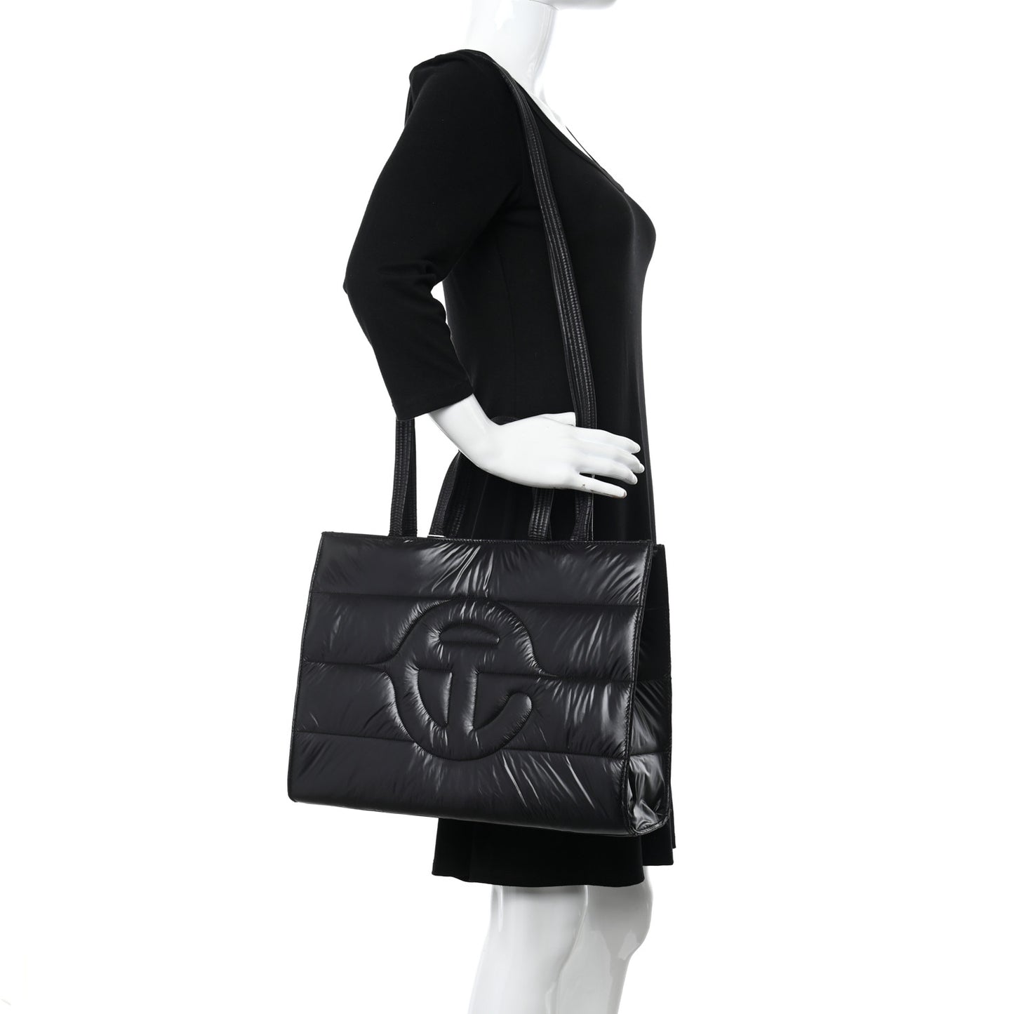 x MOOSE KNUCKLES Nylon Quilted Medium Shopping Bag Black