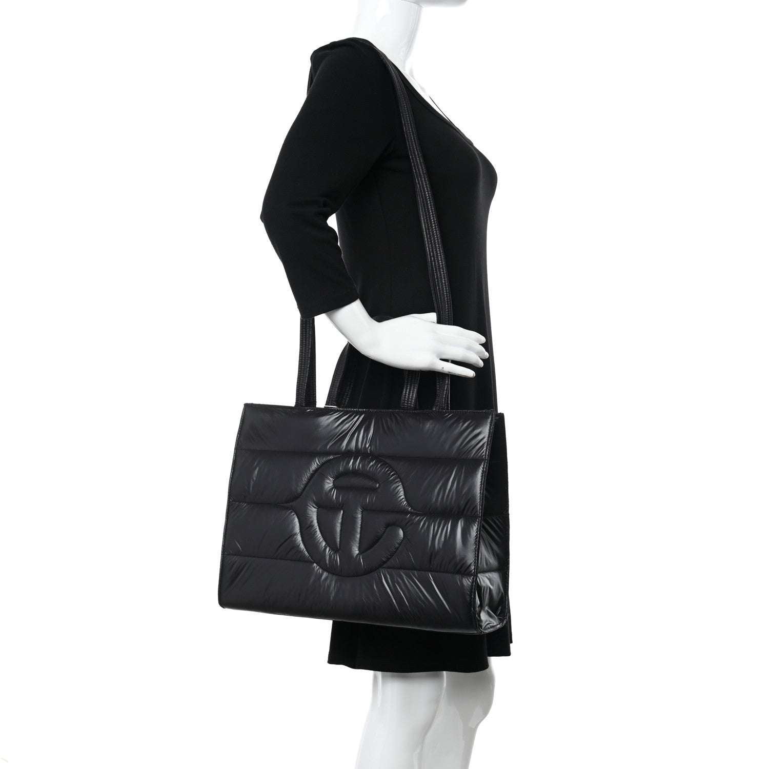 Telfar x MOOSE KNUCKLES Nylon Quilted Medium Shopping Bag Black 2 of 10