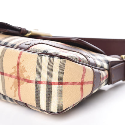 Burberry Haymarket Check Buckle Satchel Brown 10 of 11