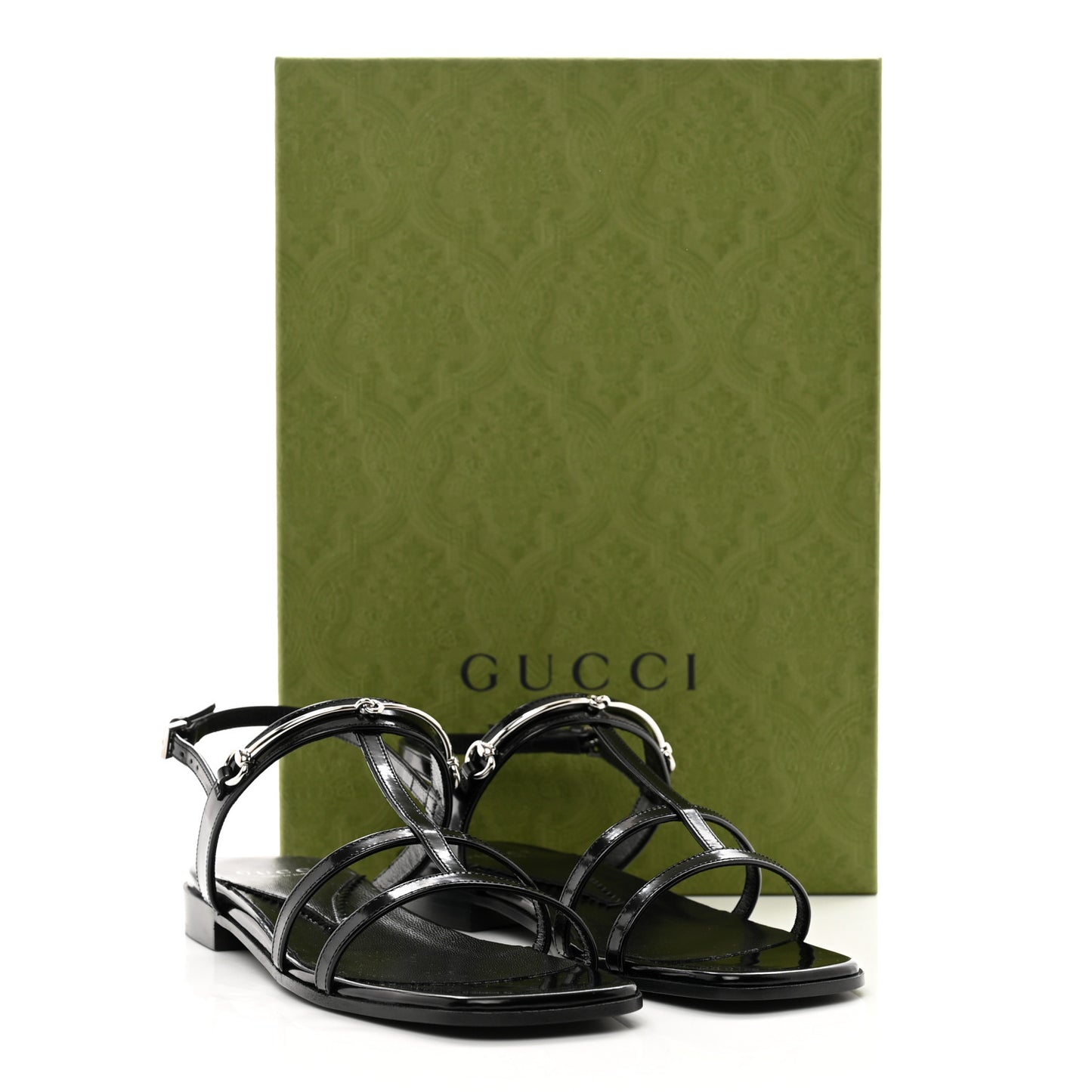 Calfskin Horsebit Divine Slingback Sandals 37 Black