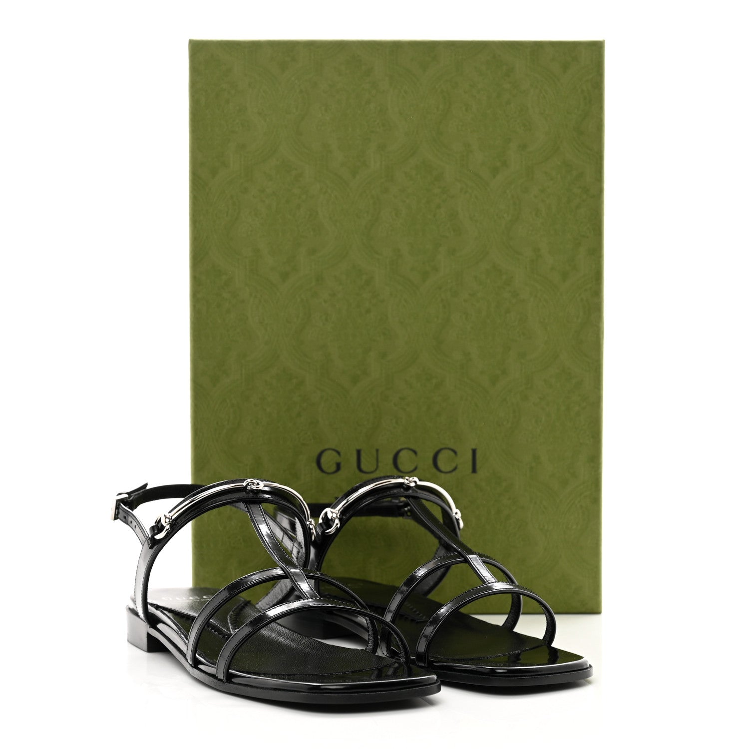 Gucci Calfskin Horsebit Divine Slingback Sandals 37 Black 8 of 8